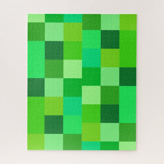 Green Color Block Puzzle 16 x 20 (Vertical)