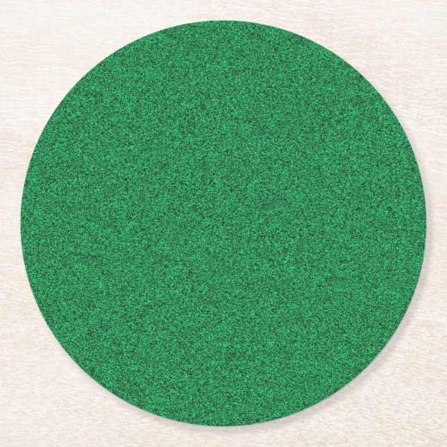 Green Color Elegant Blank Template Custom Round Paper Coaster (Front)
