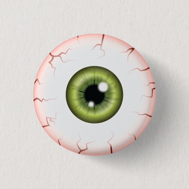 Green Color Eyeball Halloween Bloodshot Eyeball Button (Front)