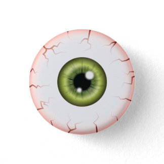 Green Color Eyeball Halloween Bloodshot Eyeball Button