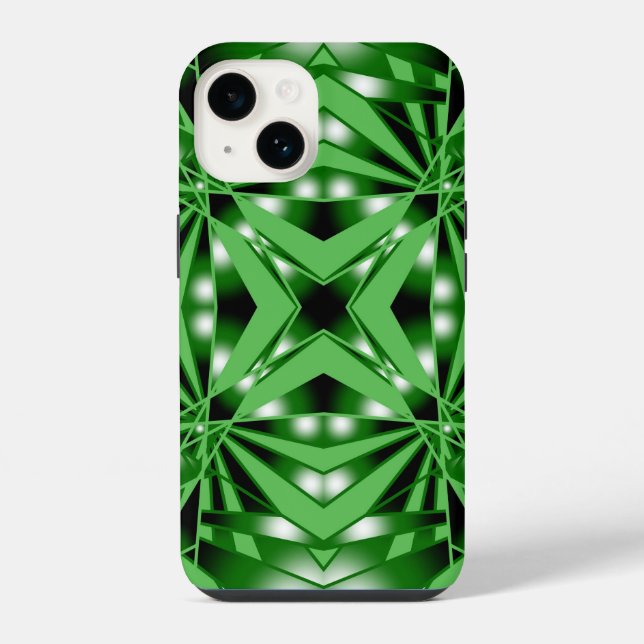 Green Color Gradient Filled Perspective Drawing Iphone Case (Back)