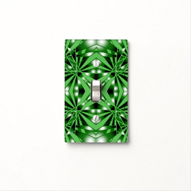 Green Color Gradient Filled Perspective Drawing Light Switch Cover (In Situ)