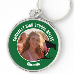 Green Color Guard Photo High School Dancer Keychain