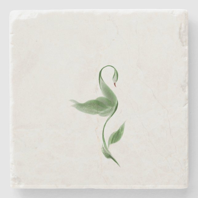 Green color magnet  stone coaster (Front)