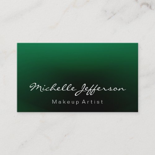 Green Color Makeup Artist Script Business Card