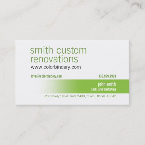 Green Color Path Business Card
