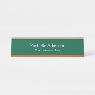Green Color Professional Plain Modern Desk Name Plate