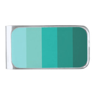 Green Color Silver Finish Money Clip