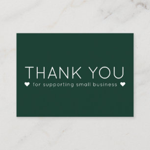 Green Color Simple Modern Thank you Business Cards