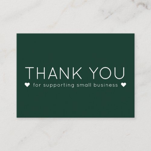 Green Color Simple Modern Thank you Business Cards