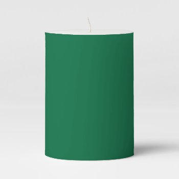 Green Color Simple Monochrome Plain Green Pillar Candle by Kullaz at Zazzle