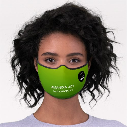 Green Color To Heal Custom Name logo Monogram Premium Face Mask