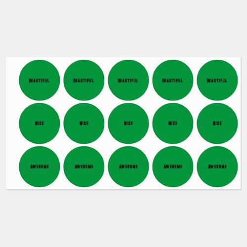 Green Color with Black Text Medium Circle Labels