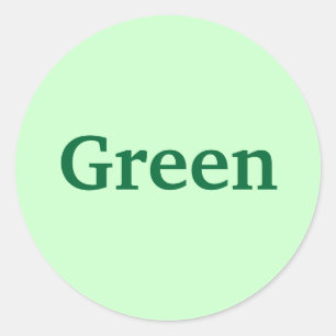 Green Color Word on Light Green Stickers