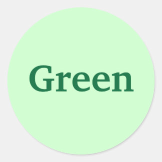 Green Color Word on Light Green Stickers