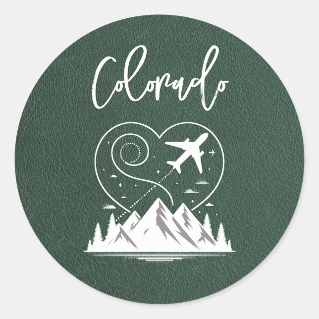 Green Colorado Passport  Classic Round Sticker (Front)