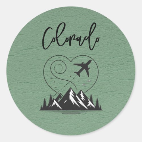 Green Colorado Passport  Classic Round Sticker