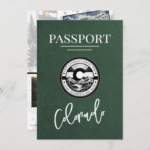 Green Colorado Passport Save The Date