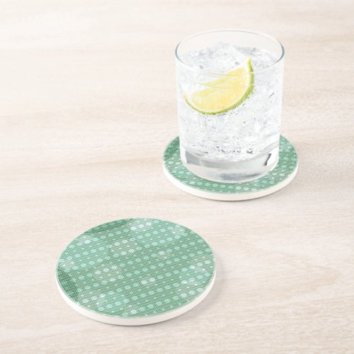 Green Colored Abstract Polka Dots Light g9 Coaster