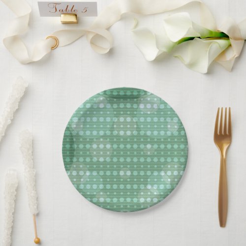 Green Colored Abstract Polka Dots Light g9 Paper Plates