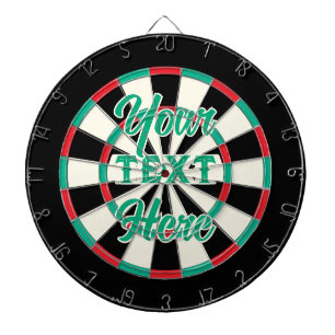 Green Colored Custom Text Classic Vintage Style Dart Board