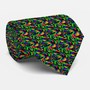 GREEN Colorful Bright Multi-Colored Neck Tie