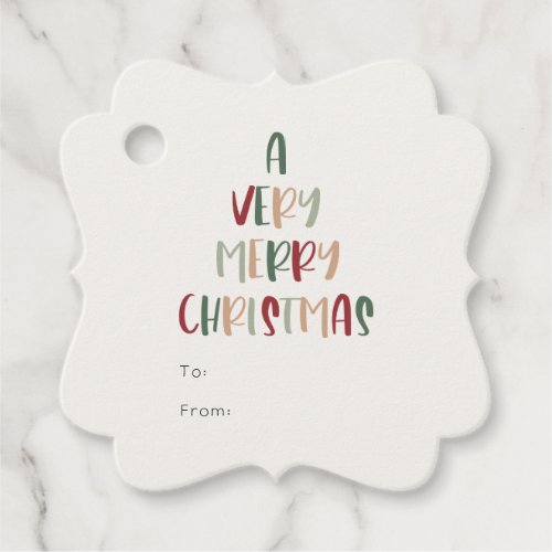 Green Colorful Christmas Fancy Square Gift Tags