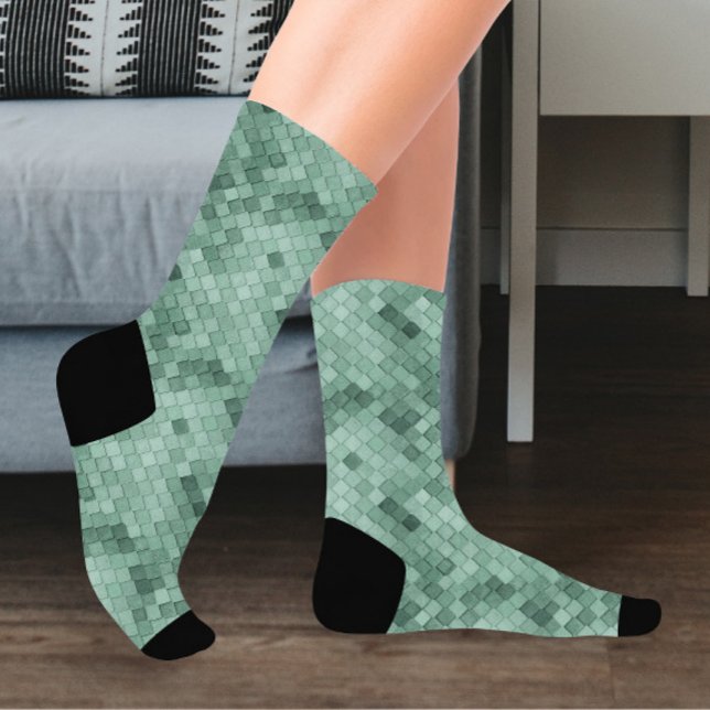 Green Colorful Diagonal Socks (Creator Uploaded)