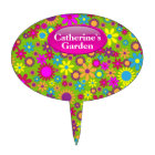 Green & Colorful Flowers Custom Garden Stake