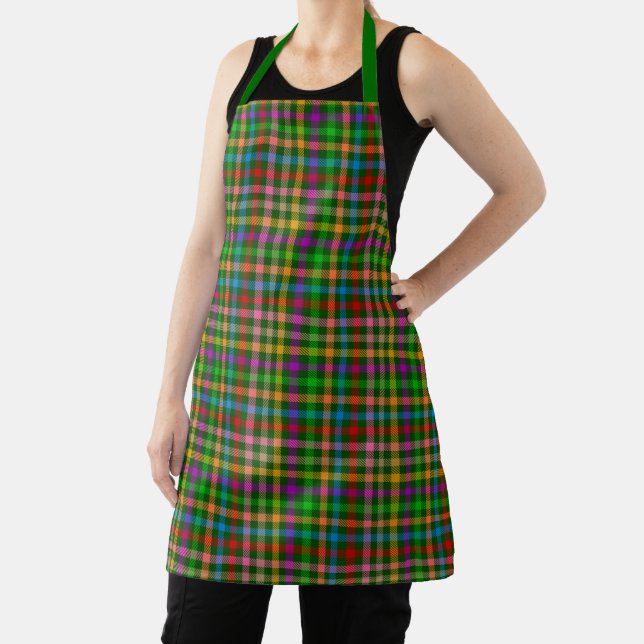 Green Colorful Gingham Plaid Pattern  Apron (Insitu)