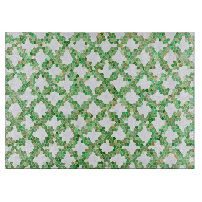 Green Colorful Pattern Cutting Board (Front)