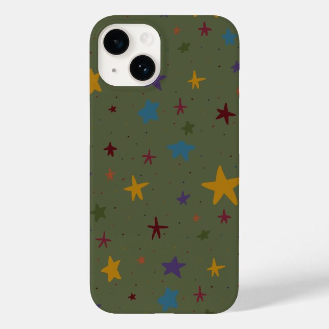 Green Colorful Star Phone Case (Back)
