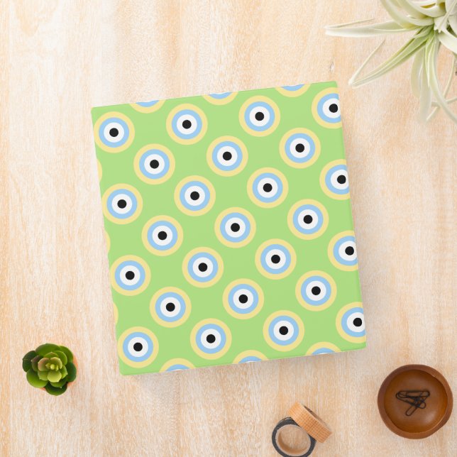 Green Combination Circles by Shirley Taylor 3 Ring Binder (In Situ)