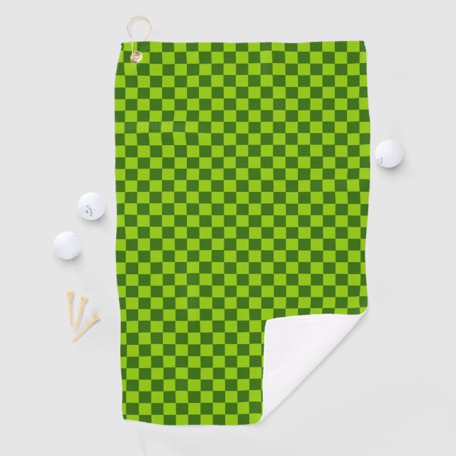 Green Combination Classic Checkerboard by STaylor Golf Towel (InSitu)