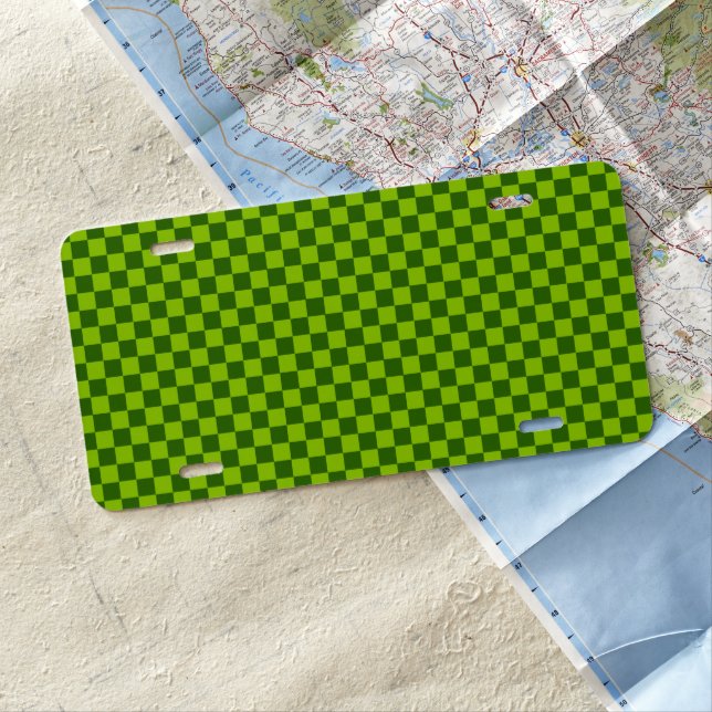 Green Combination Classic Checkerboard by STaylor License Plate (In Situ)