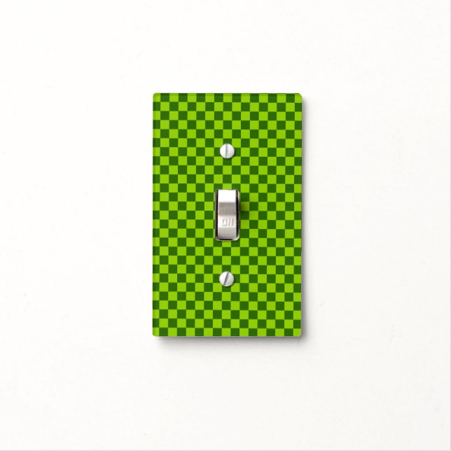 Green Combination Classic Checkerboard by STaylor Light Switch Cover (In Situ)
