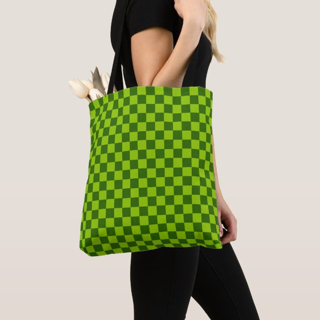 Green Combination Classic Checkerboard by STaylor Tote Bag (Close Up)