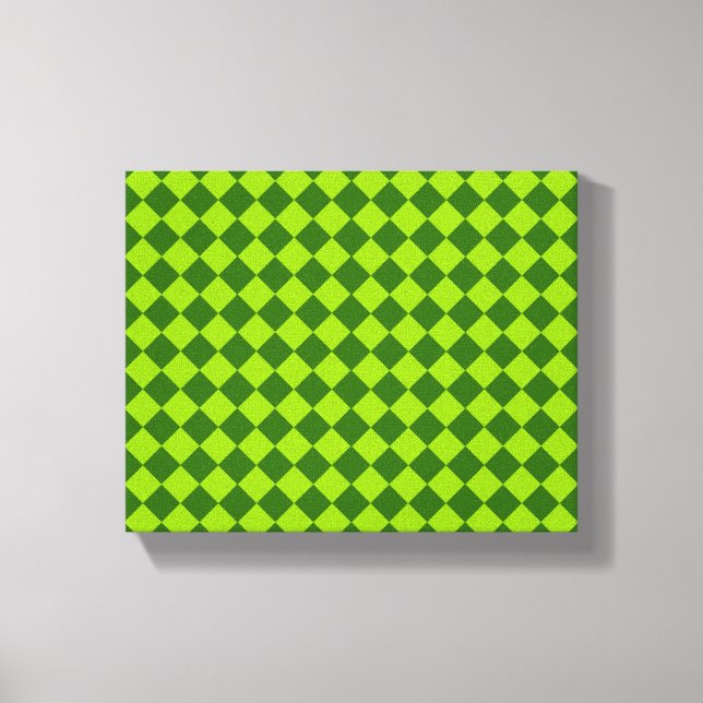 Green Combination Diamond Pattern by STaylor Canvas Print (Front)