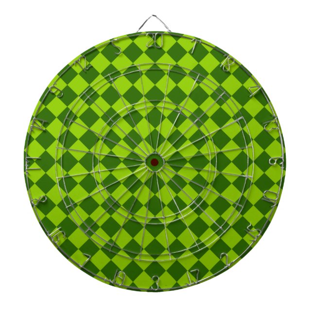 Green Combination Diamond Pattern by STaylor Dartboard With Darts (Front)