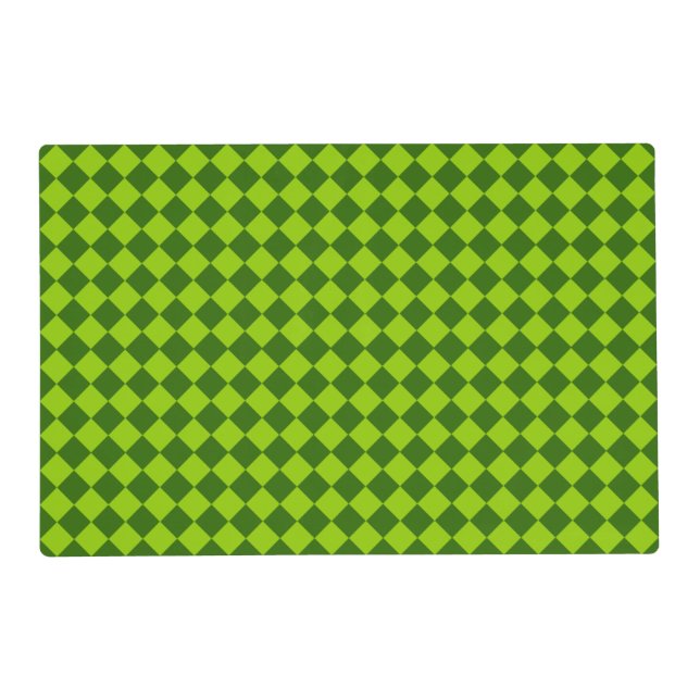 Green Combination Diamond Pattern by STaylor Placemat (Front)