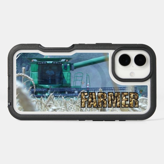 Green Combine Harvesting Wheat Farm  Otterbox iPhone Case (Back Horizontal)