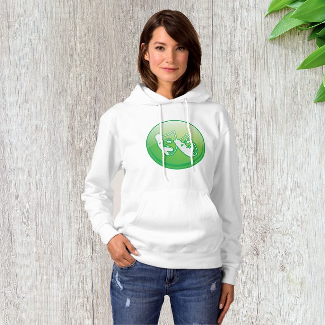 Green Comedy and Tragedy Drama Masks Hoodie (Creator Uploaded)