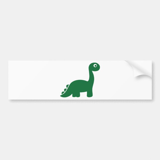 Green comic dinosaur bumper sticker (Front)
