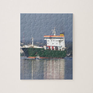 Green Commercial Vehical Ferry Jigsaw Puzzle