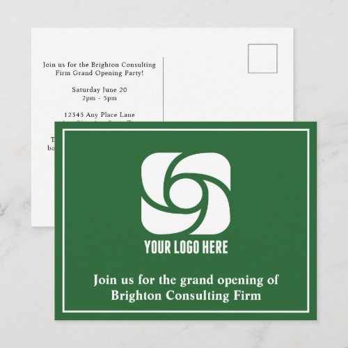 Green Company Advertising Business Logo Postcard