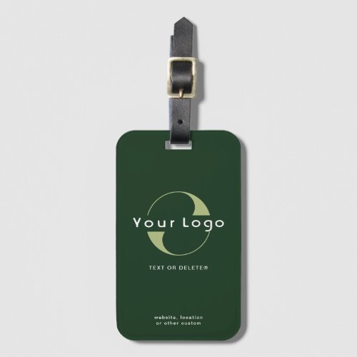 Green Company logo Business brand Leather strap Luggage Tag