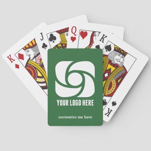 Green Company Logo Custom Business Marketing Poker Cards