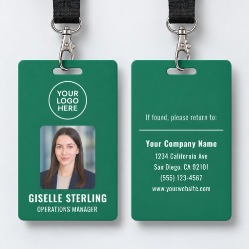 Green Company Logo Employee Photo ID Badge