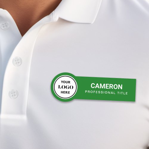Green Company Logo Name Tag