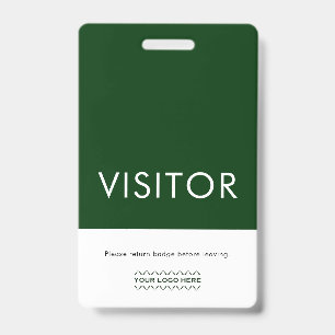 Green Company Logo Visitor Badge Return Request